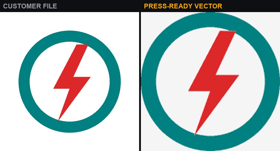Low-resolution logo converted to two-color CMYK vector